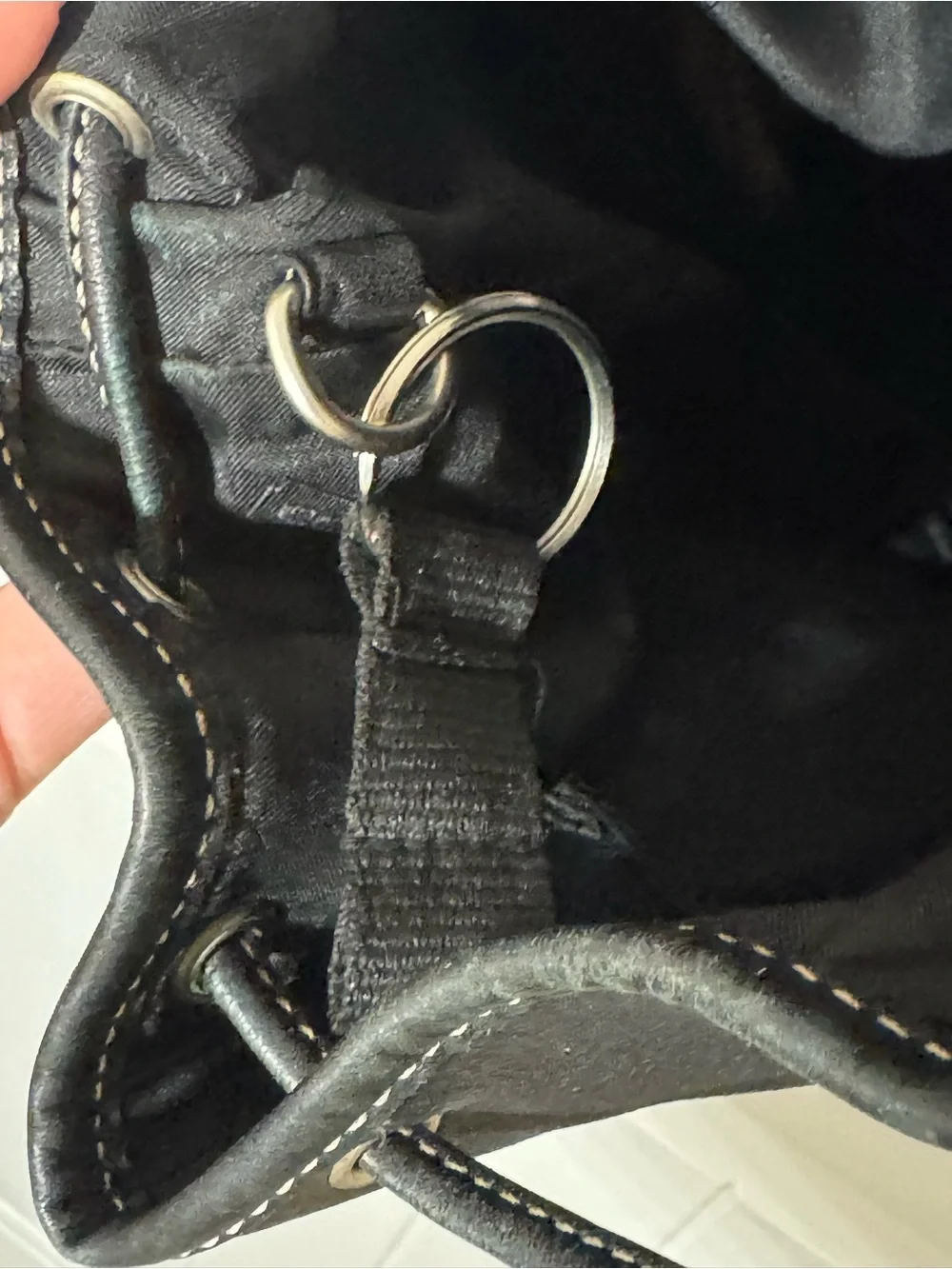 Coach 9569 Legacy Black Leather Drawstring Mini Backpack